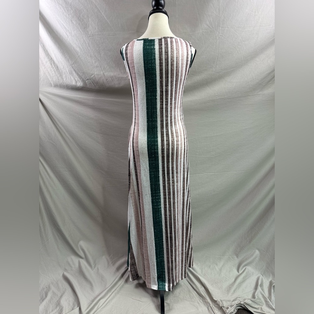 LAST ONE 🔥 Boho Striped Round Neck Sleeveless Dress With Pockets - Picture 7 of 7